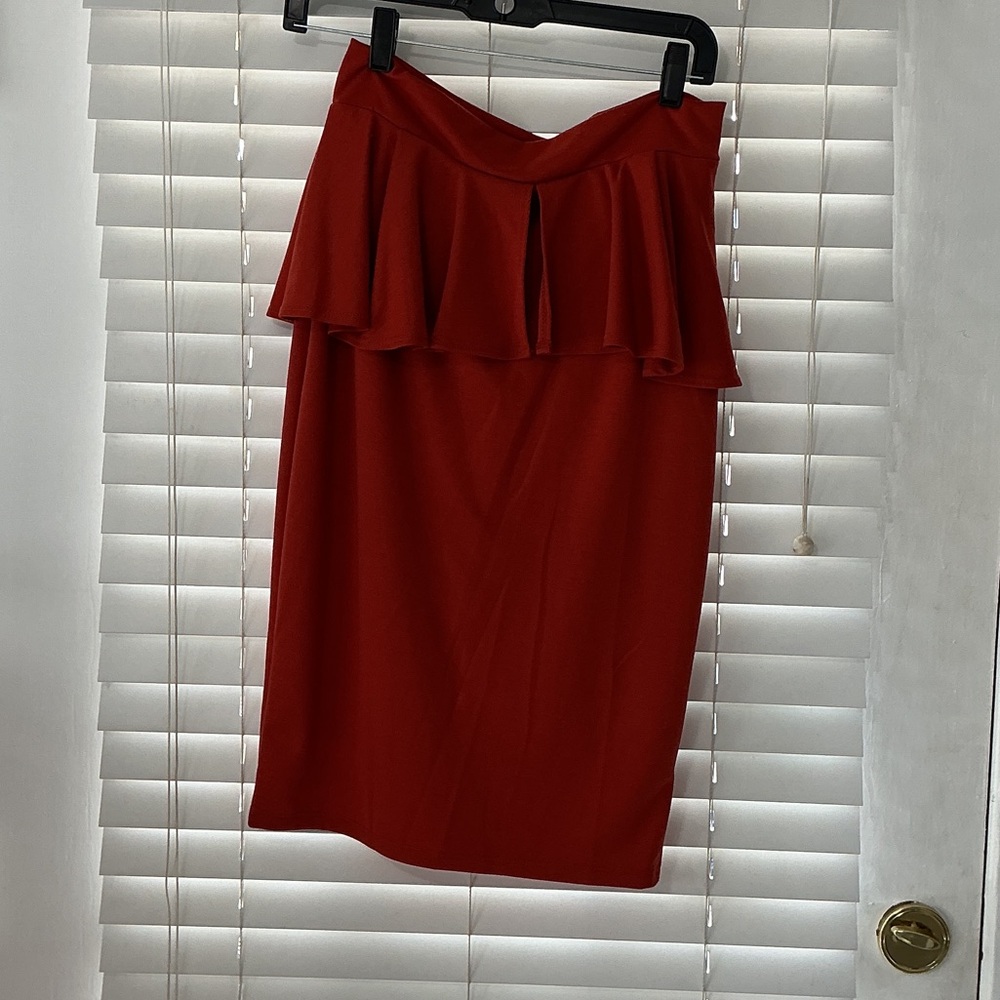 Chic Rust Orange Pencil Skirt for Women